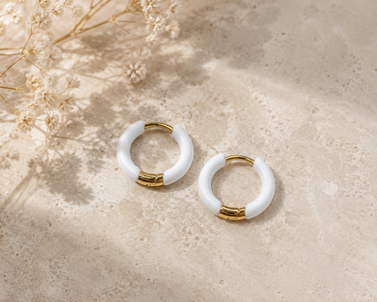 Enamel Hoop Earrings