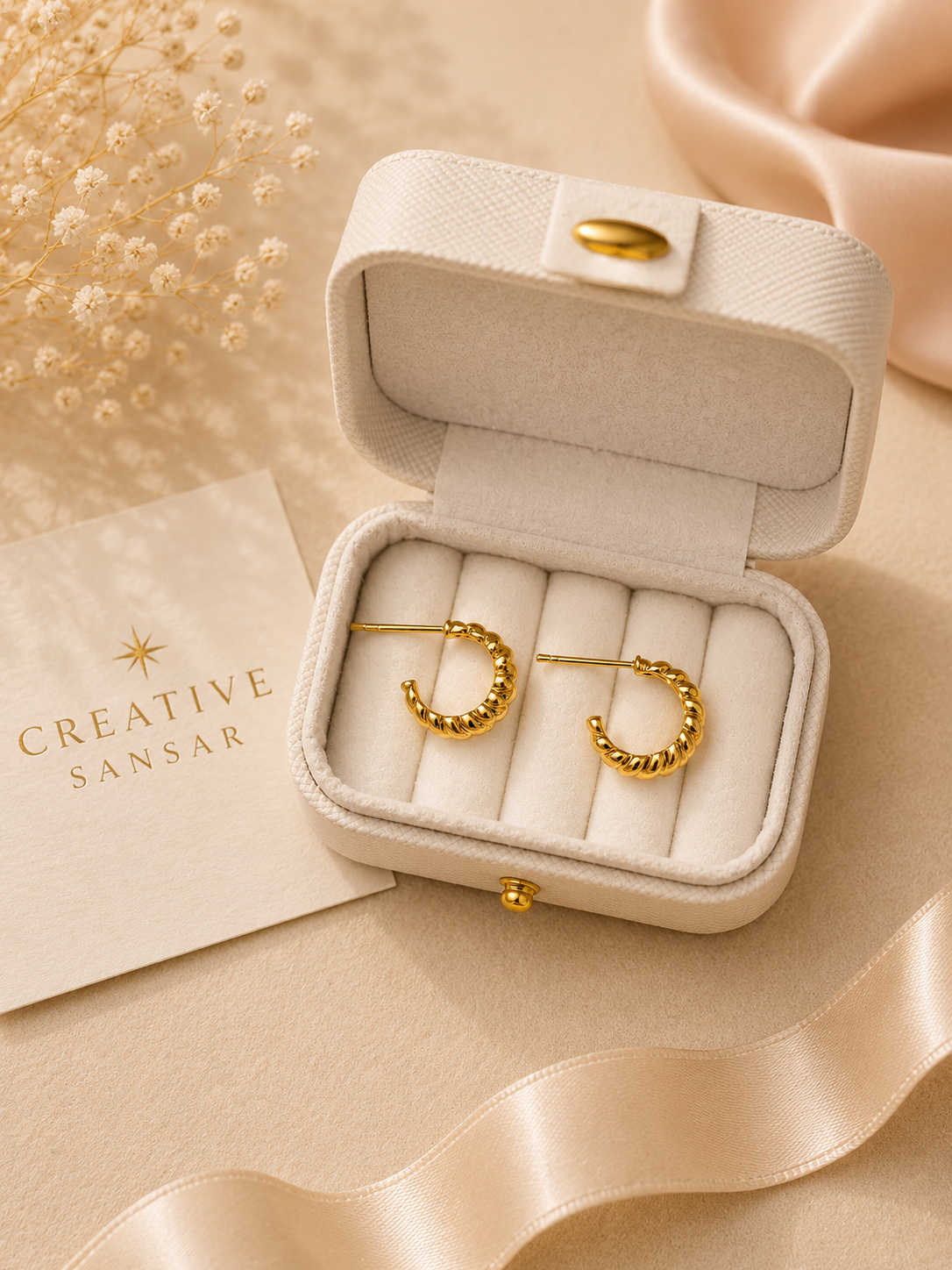 Open Croissant Hoop Earrings