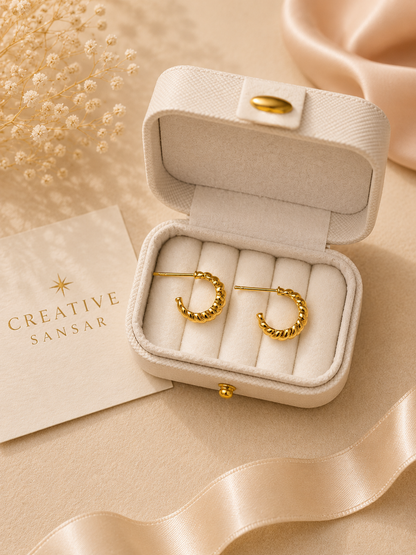 Open Croissant Hoop Earrings