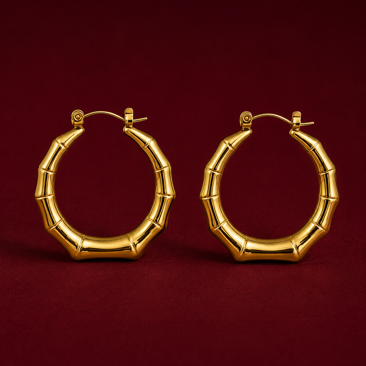 Bamboo Hoop Earrings