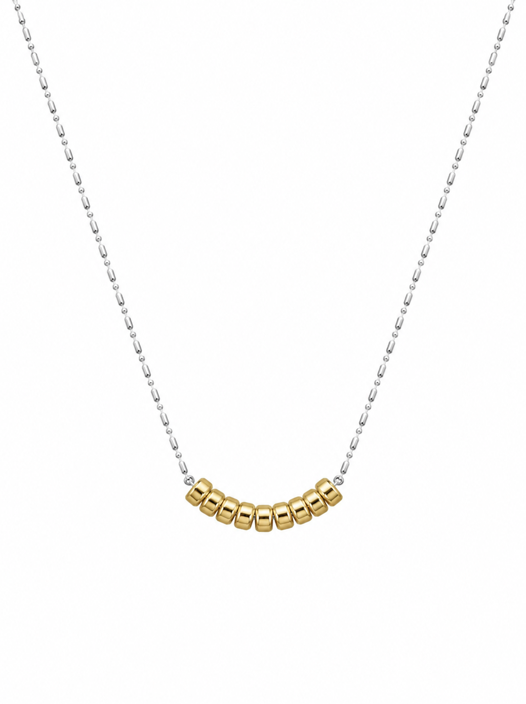 Gold Rondelle Bead Ball Chain Necklace
