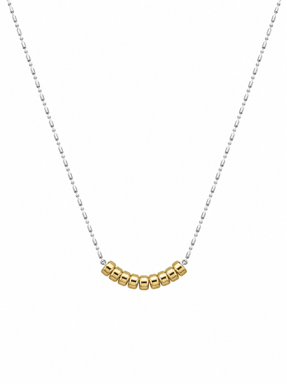 Gold Rondelle Bead Ball Chain Necklace