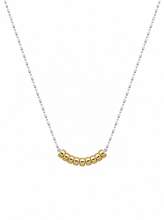 Gold Rondelle Bead Ball Chain Necklace