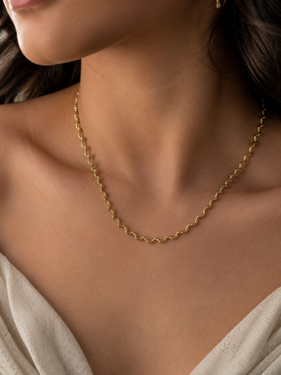 Twisted Rope CZ Pendant Necklace