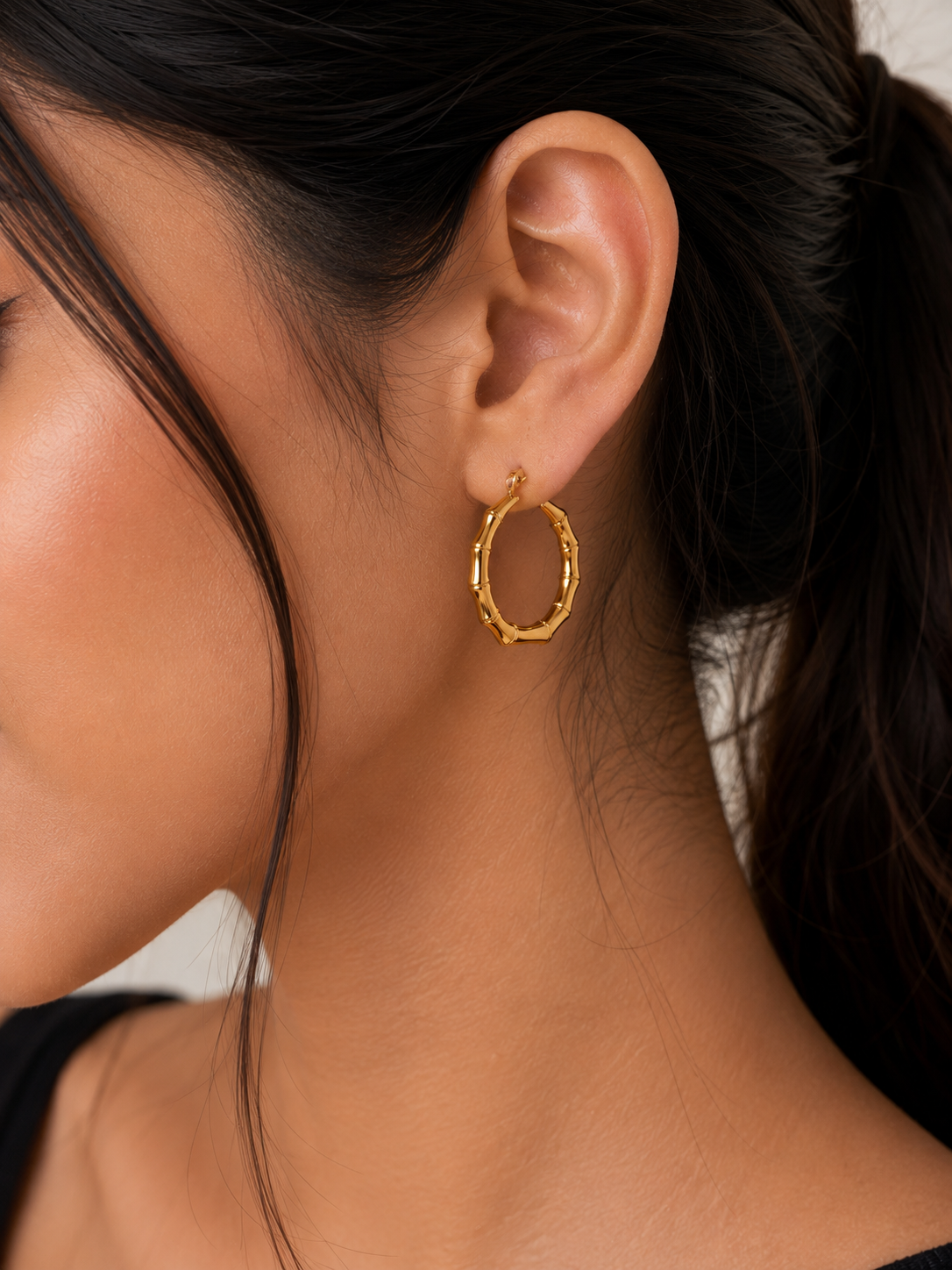 Bamboo Hoop Earrings