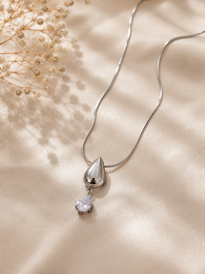 Teardrop CZ Pendant Necklace