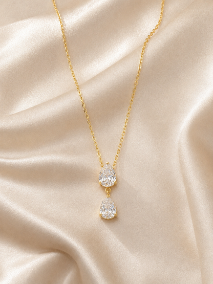 Double Teardrop Stone Necklace