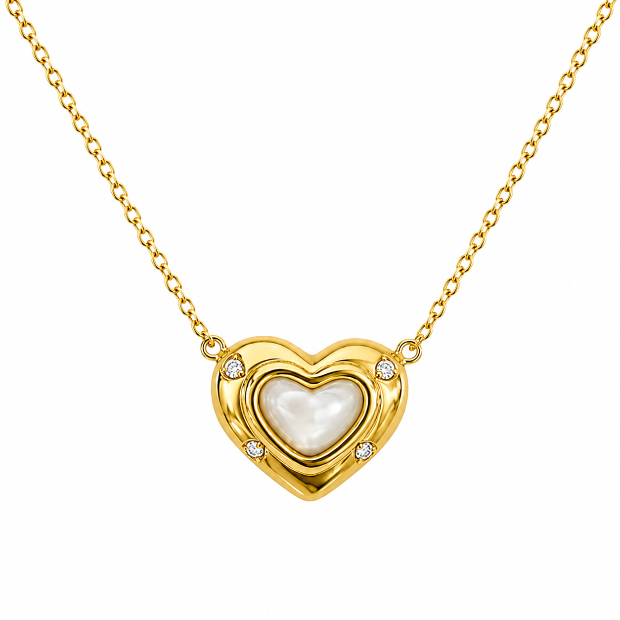 Heart Mother-of-Pearl Pendant Necklace