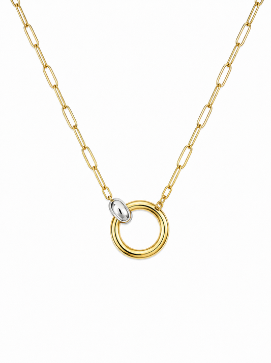 Circle Pendant Paperclip Necklace