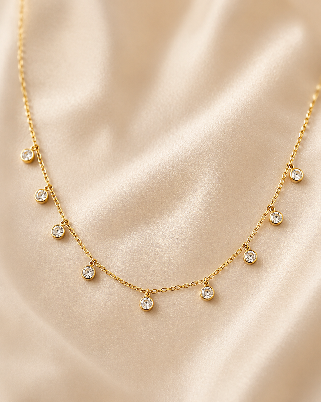 CZ Drop Station Necklace