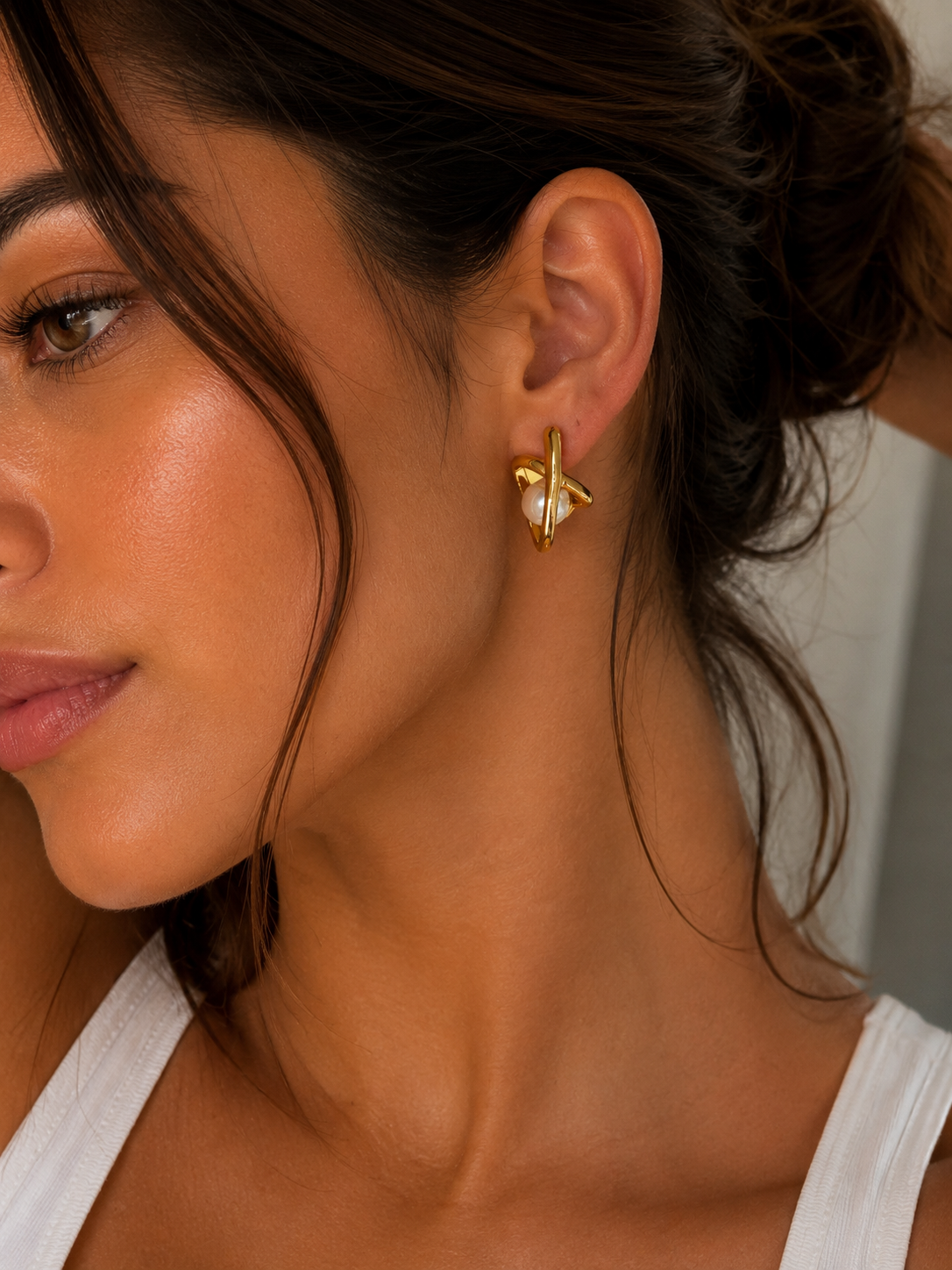Pearl Loop Earrings