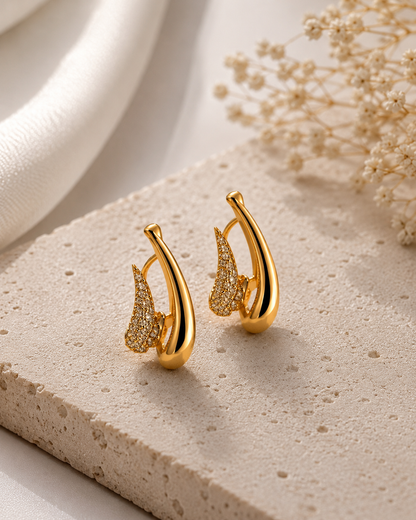 Pave Hoop Earrings