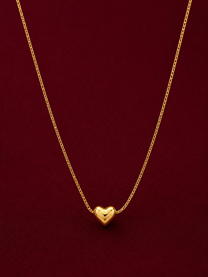 Puffed Heart Pendant Necklace