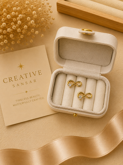 Infinity CZ Stud Earrings