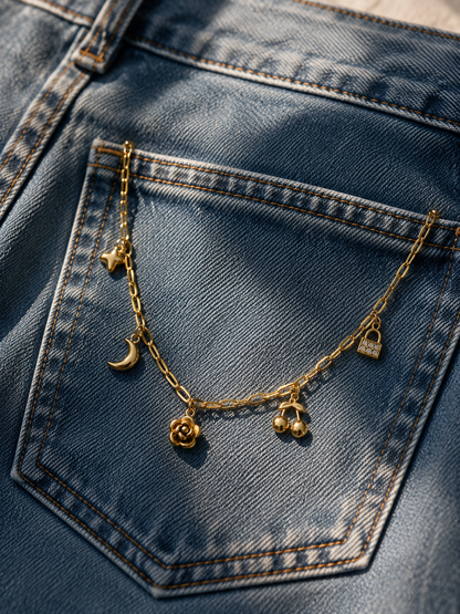 Charm Paperclip Chain Necklace