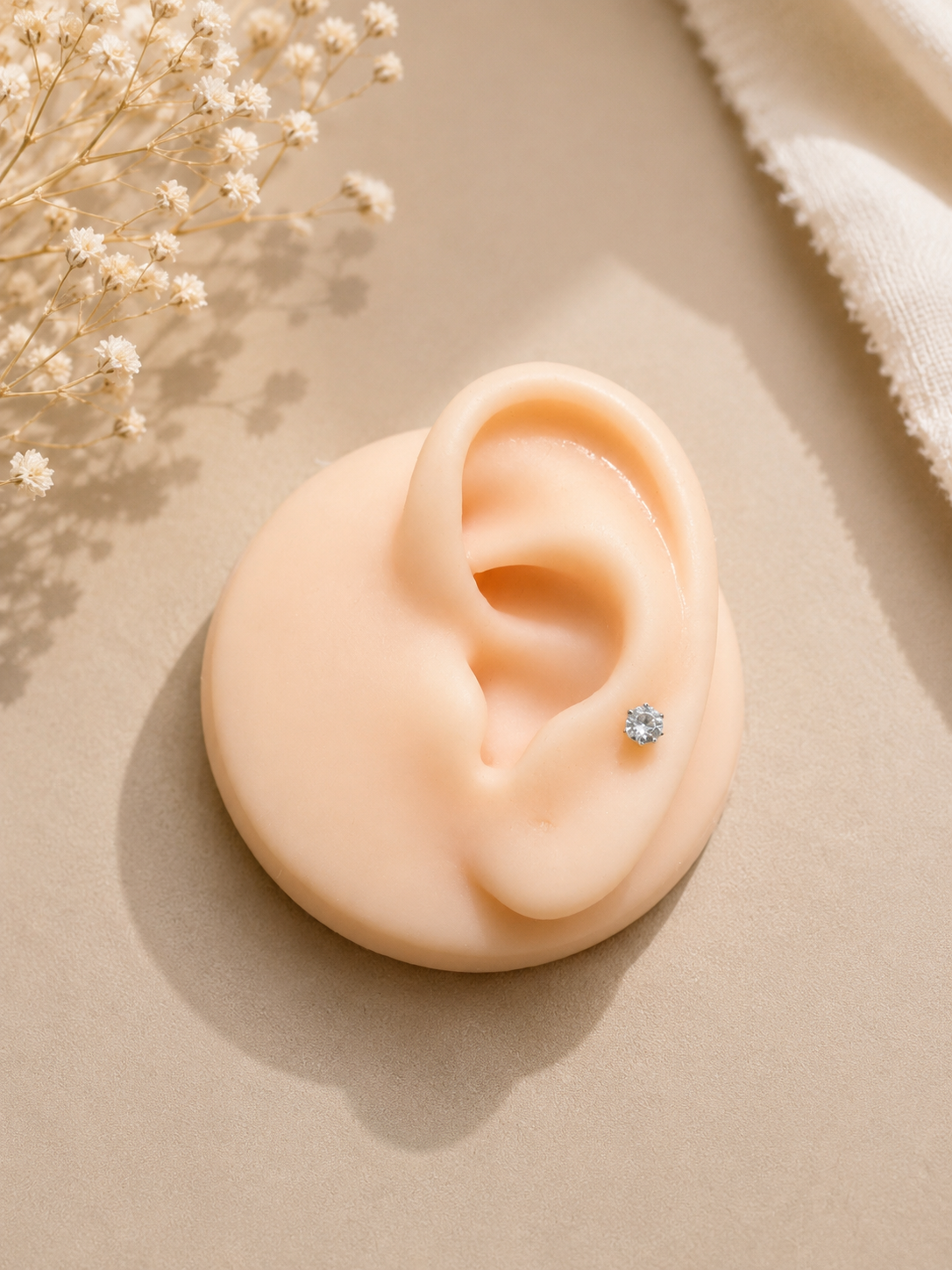 Small CZ Stone Helix Earrings