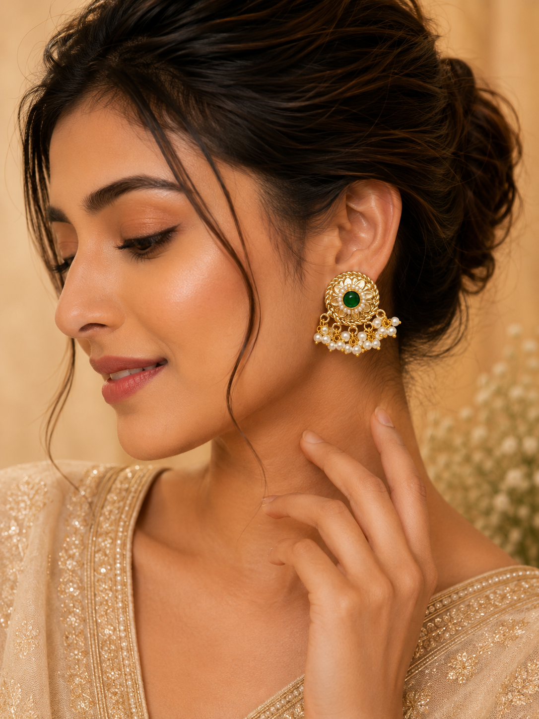 Roshni Pearl Drop Earrings
