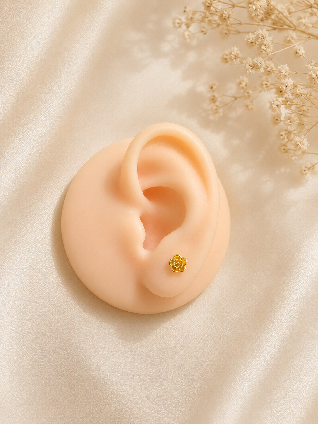 Rose Stud Helix Earrings