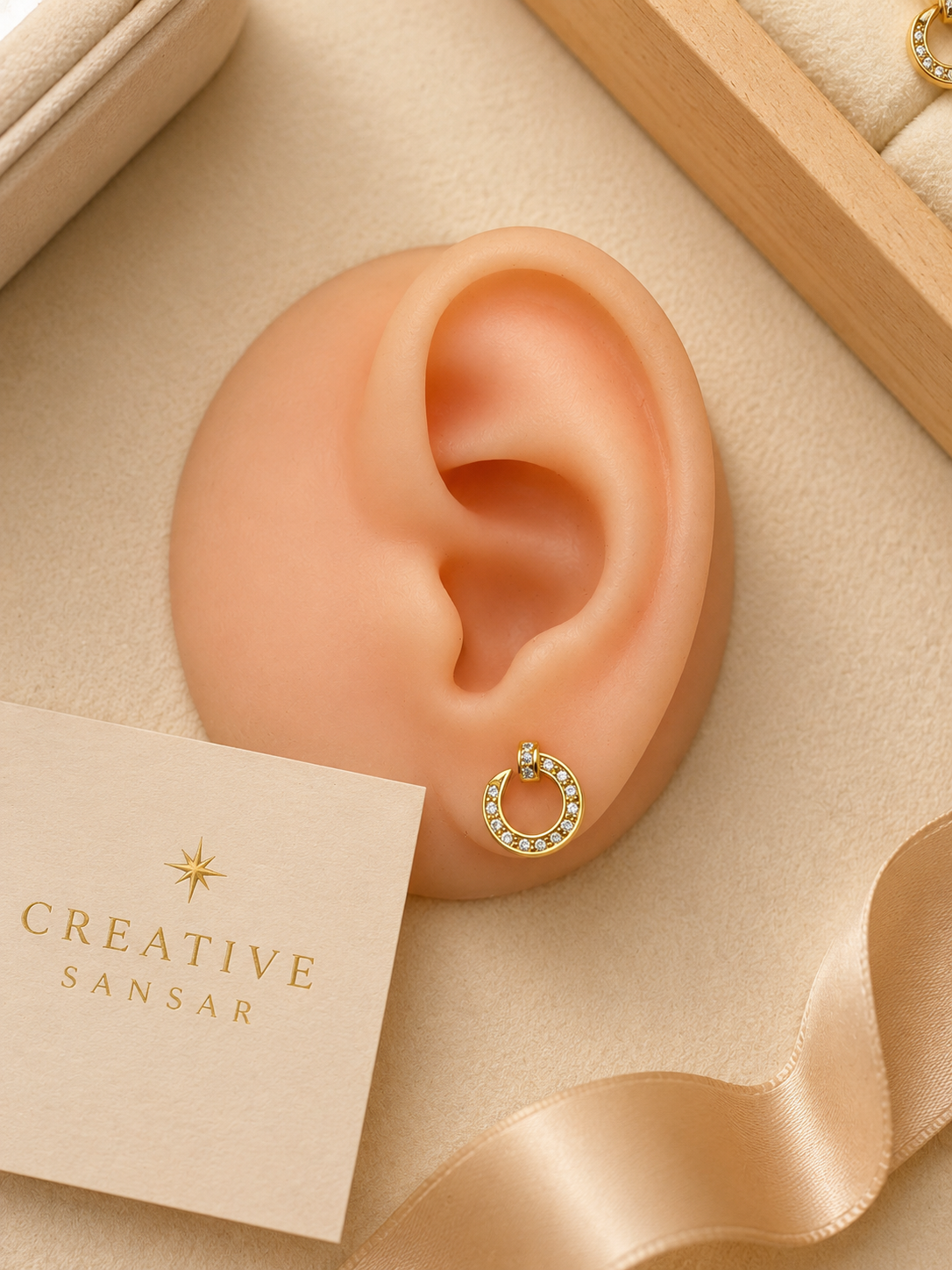 Crescent Nail Stud Earrings