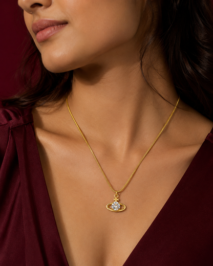 Orbit Crystal Cross Pendant Necklace