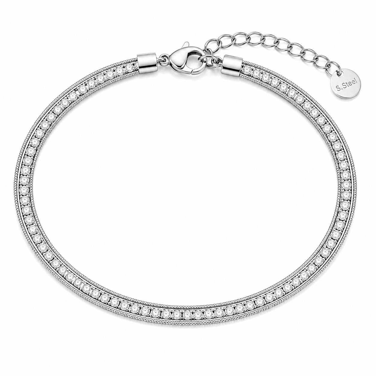 CZ Tennis Double Strand Bracelet