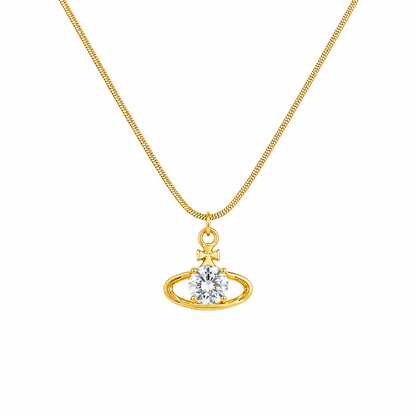Orbit Crystal Cross Pendant Necklace