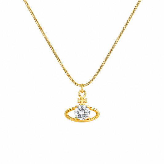 Orbit Crystal Cross Pendant Necklace