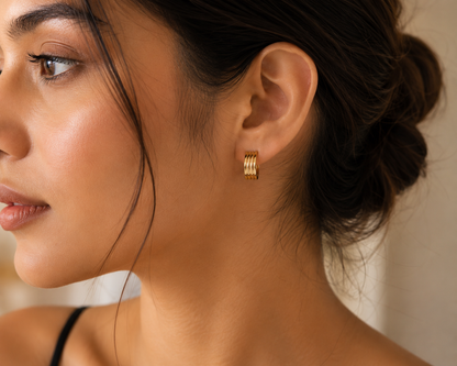 Ribbed Hoop Earrings