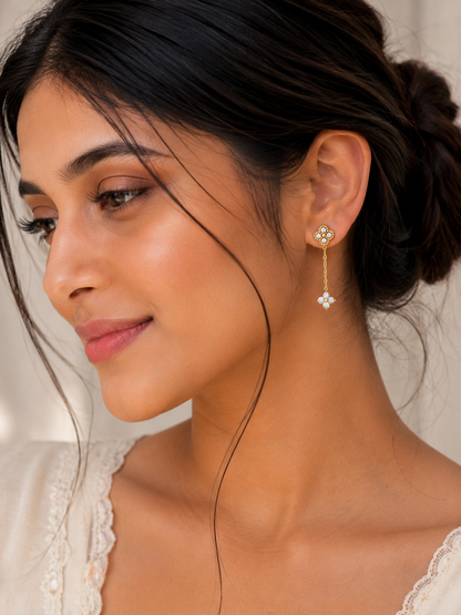 Clover Chain Drop Earrings