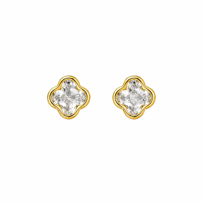 Crystal Clover Stud Earrings