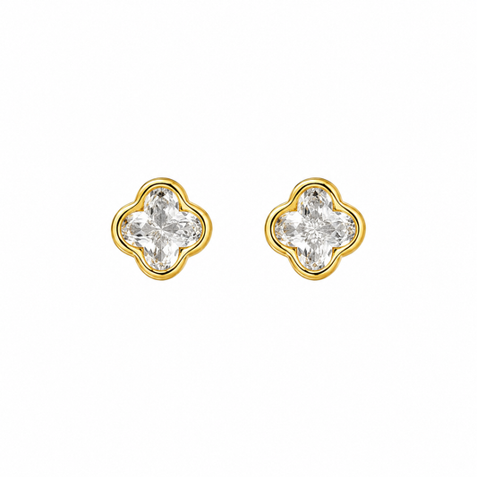 Crystal Clover Stud Earrings