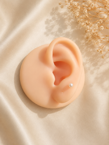 Tiny Pearl Helix Earrings