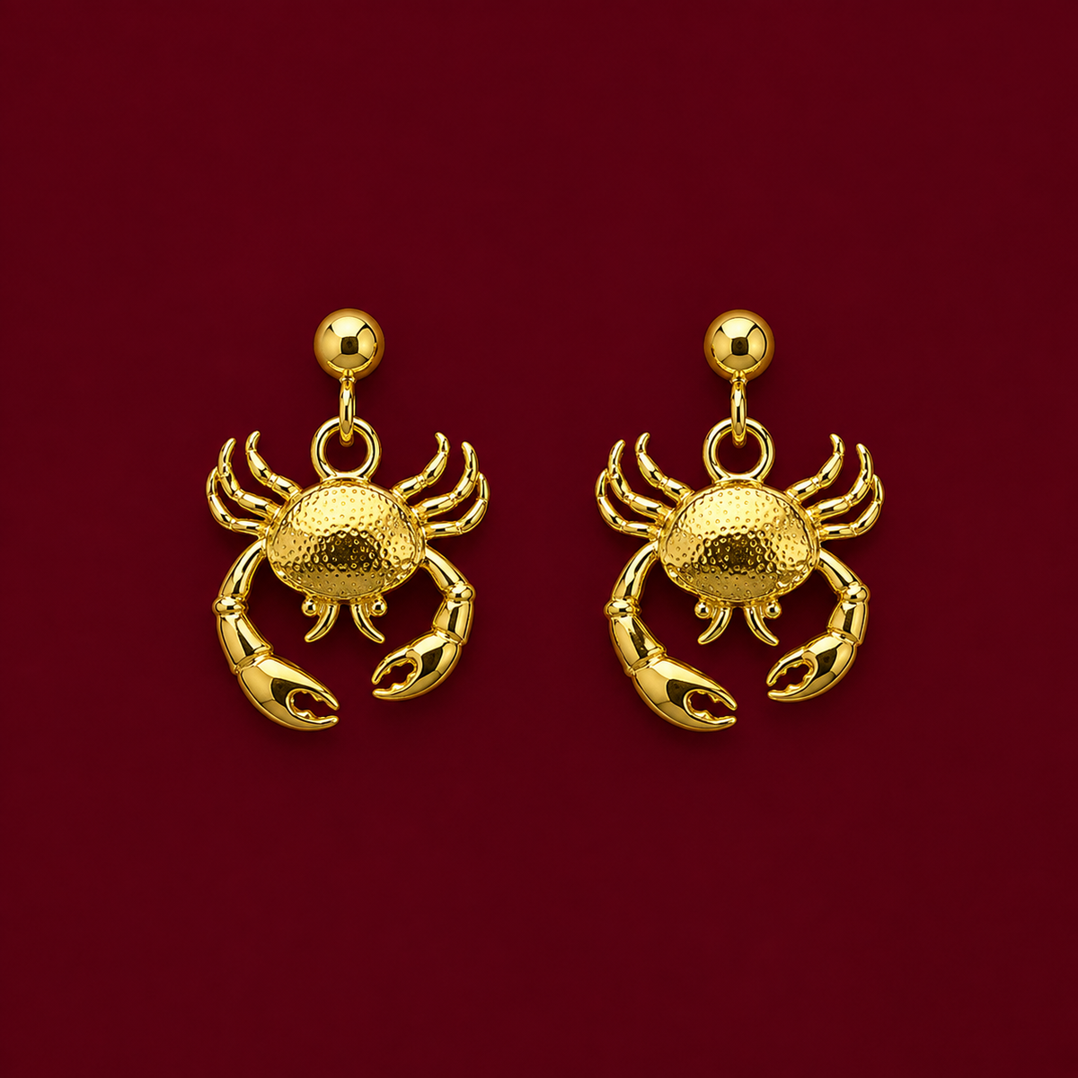 Crab Charm Drop Earrings