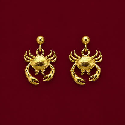 Crab Charm Drop Earrings