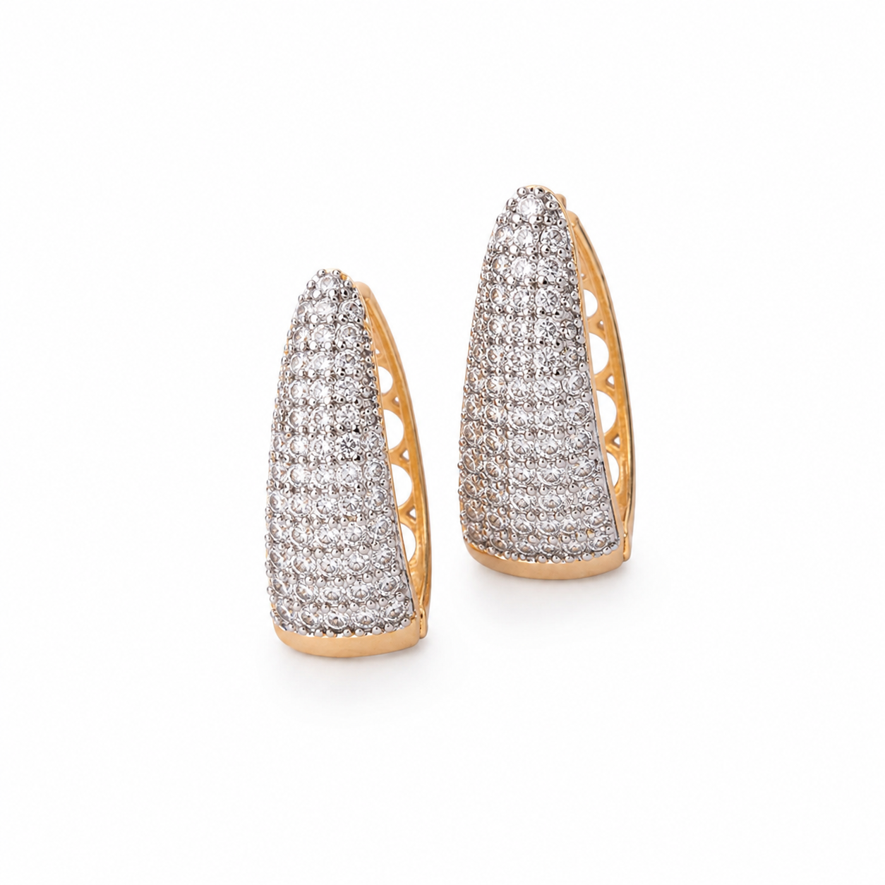 Pave Graduated Hoop Earrings