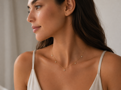 Tiny Star Station Necklace