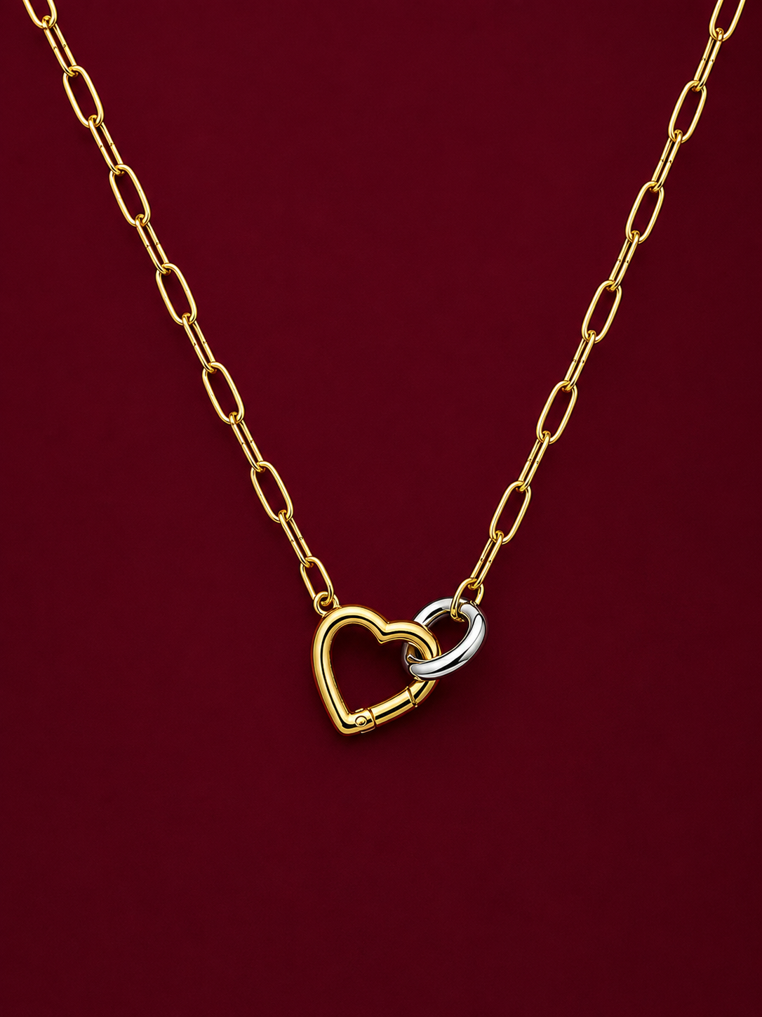Interlocking Heart Link Necklace