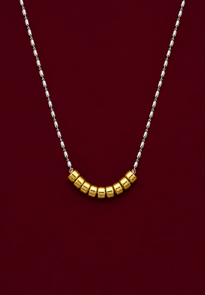 Gold Rondelle Bead Ball Chain Necklace