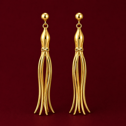 Octopus Tassel Drop Earrings