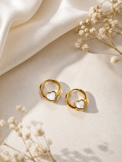 Heart Charm Hoop Earrings