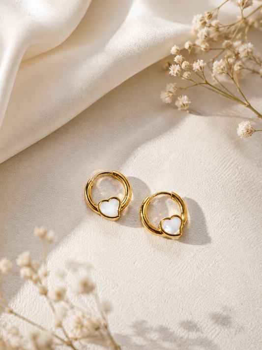 Heart Charm Hoop Earrings