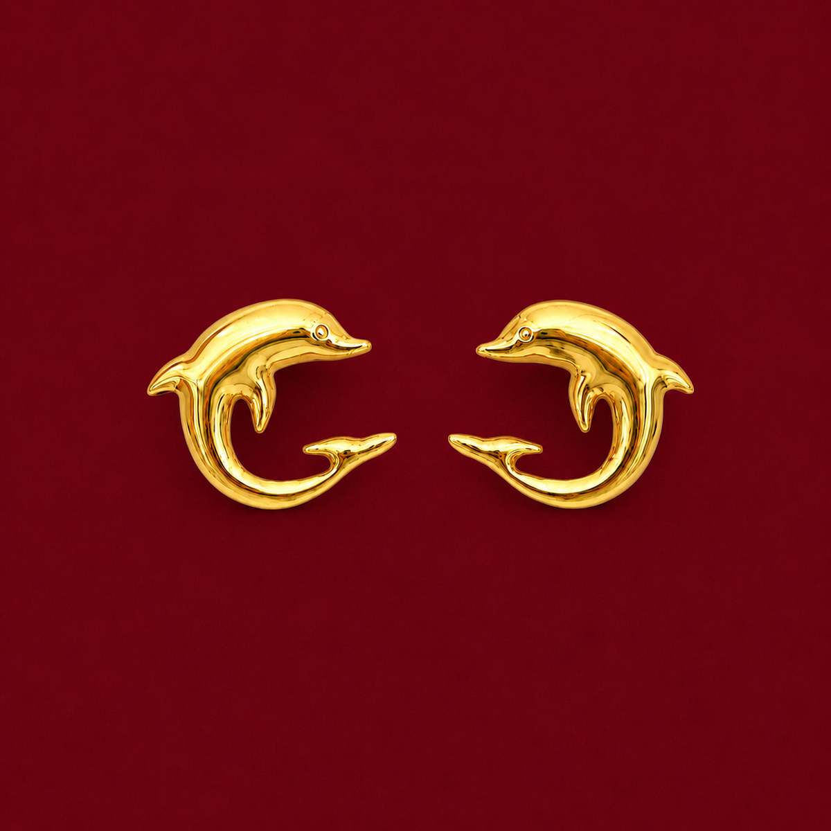 Dolphin Swirl Stud Earrings