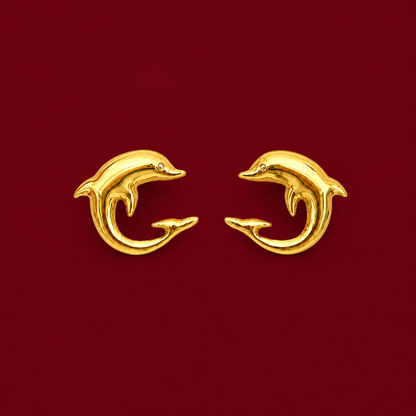 Dolphin Swirl Stud Earrings