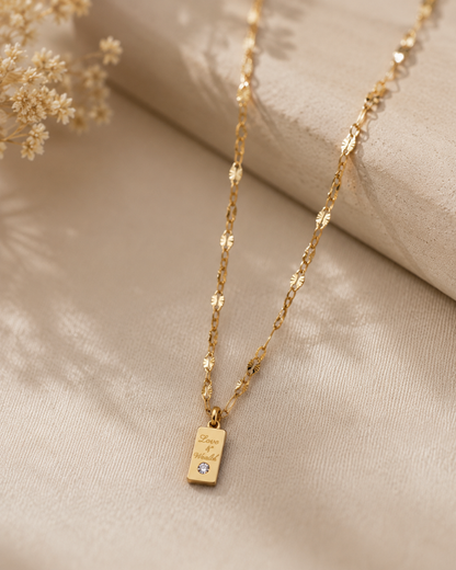Love & Wealth Tag Pendant Necklace