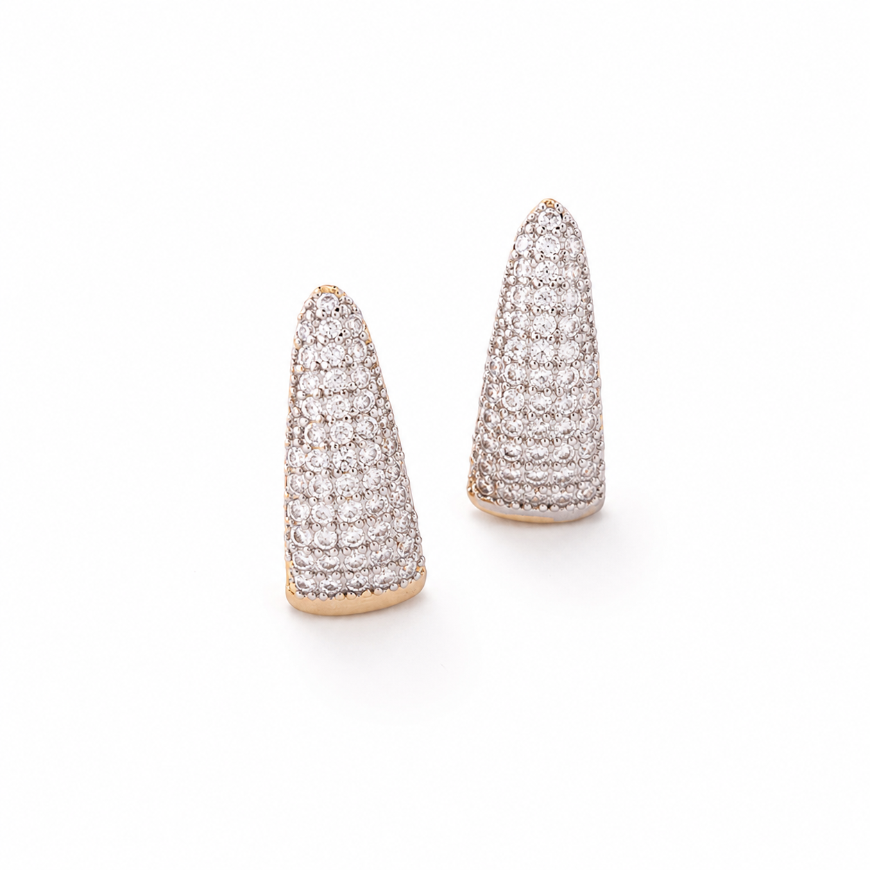 Pave Graduated Hoop Earrings