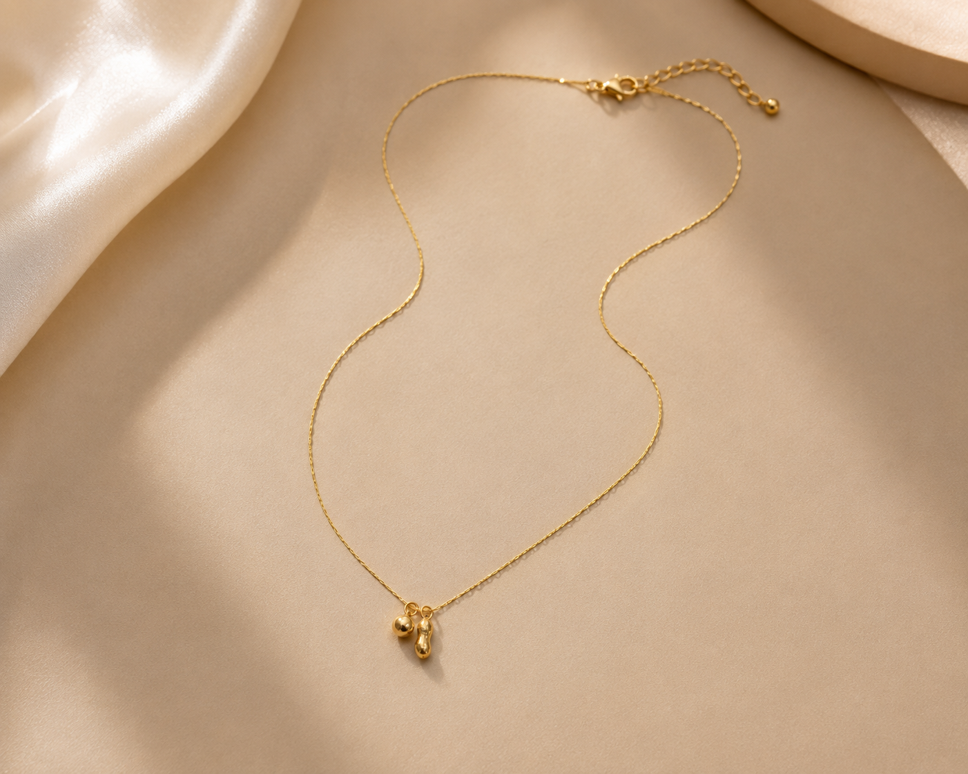 Peanut and Apple Charm Necklace