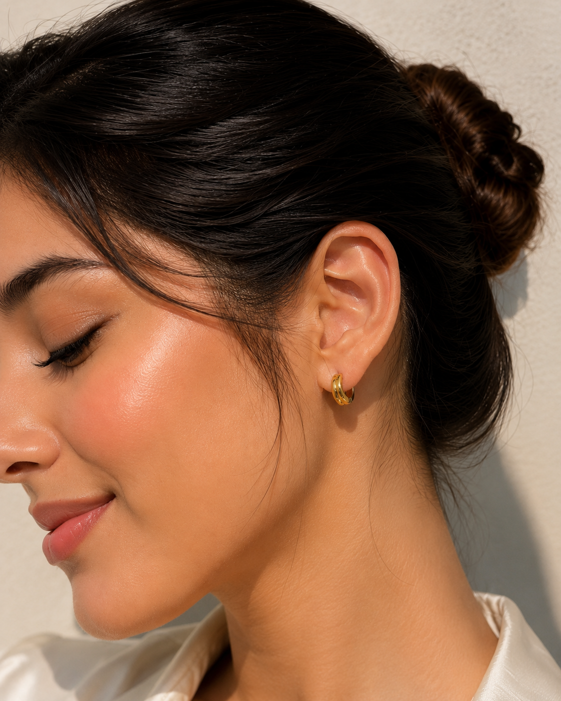 Wide Ribbed Hoop Earrings