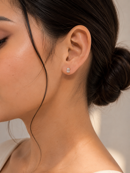 Baguette CZ Stud Earrings