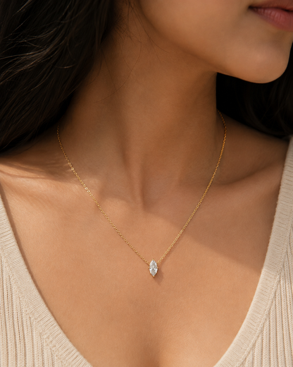 Marquise Crystal Pendant Necklace
