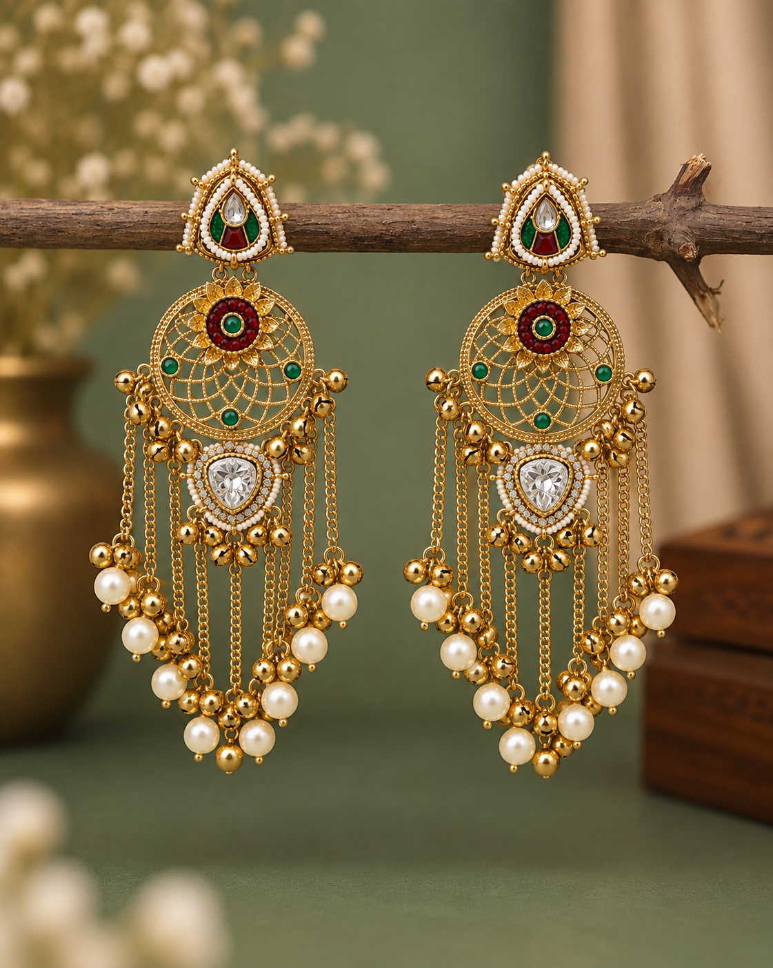 Ghungroo Chandbali Earrings